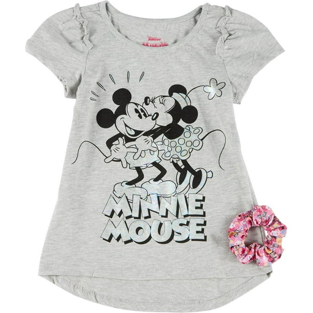 Disney Minnie Mouse Short Sleeve T-Shirt Bike Shorts and Scrunchie Set